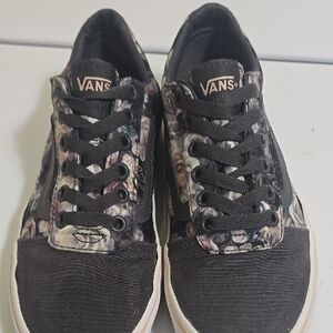 Womens Vans Black Floral Sneakers